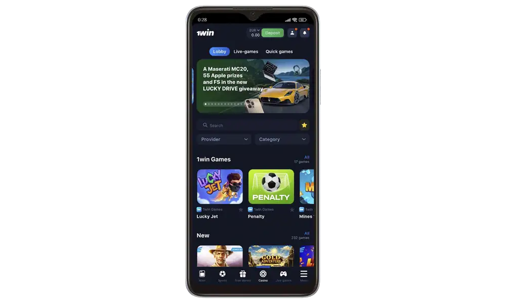 Go to Google Play Market or the casino website.